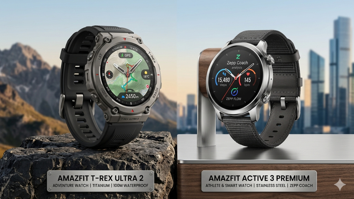Amazfit T-Rex Ultra 2 and Amazfit Active 3 Premium