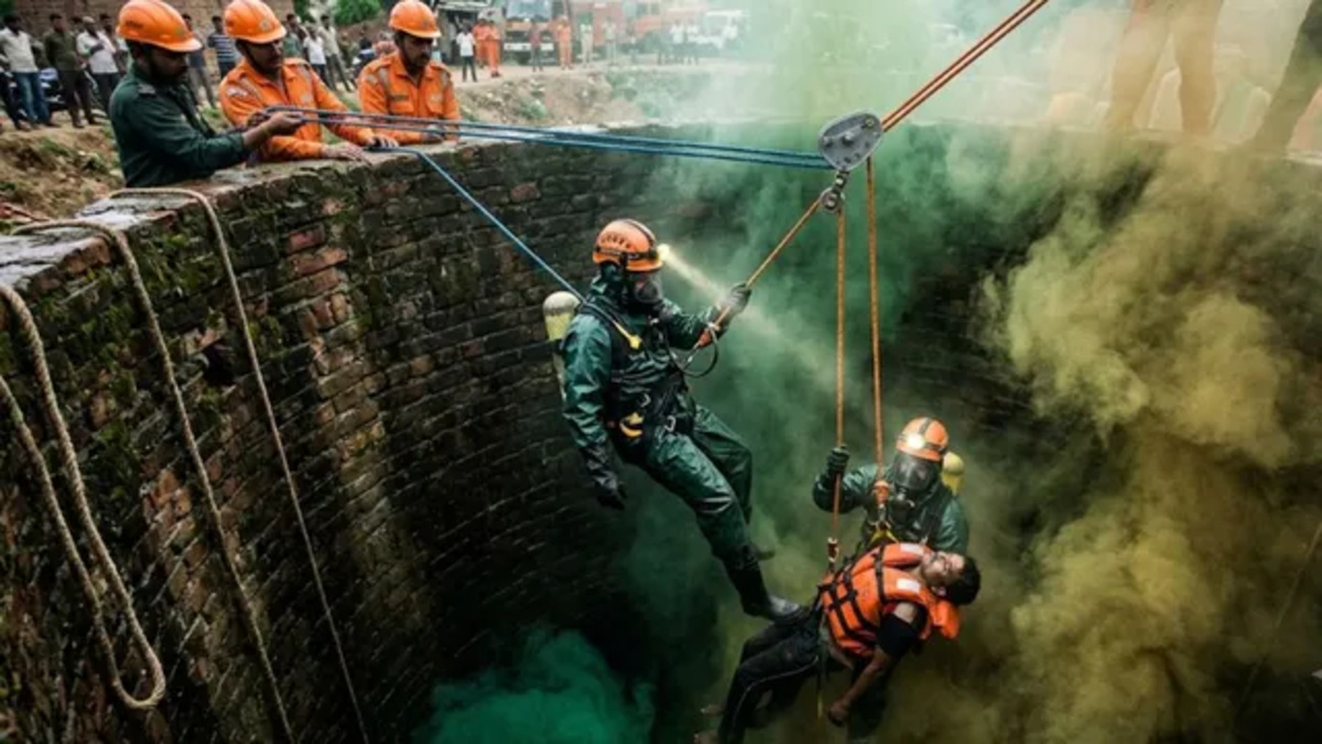 5 people die from toxic fumes in a well in Shillong.