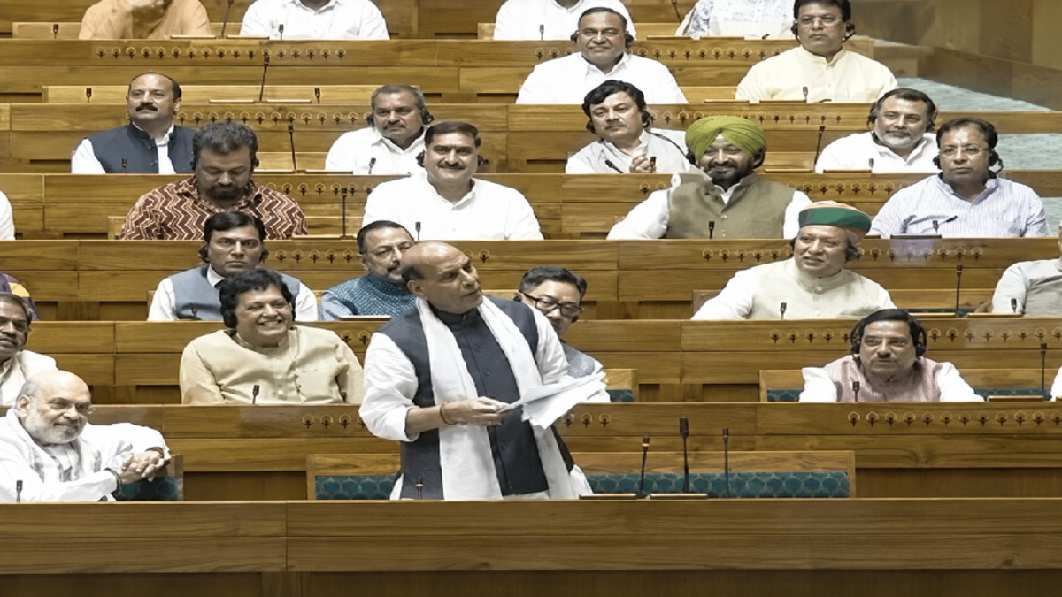Pawan Khera shared a video on social media of the statement made by Defence Minister Rajnath Singh in Parliament.